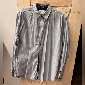 Craft and Flow Men’s Gray and White Checked Dress Shirt